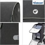 Four detail photos of the anthracite Andersen IPEK Maxi bag
