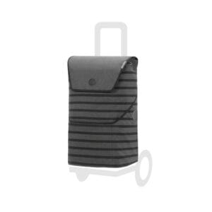 Andersen bag Jelke anthracite with svartrandig design and dragsnöre under runt lock