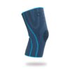 Blue Aqtivo elastic knee orthosis knitted sleeve seen from the front