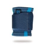 Blue knitted Aqtivo Elastic wrist brace with a wide adjustable compression strap