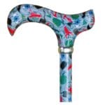 Classic Canes Adjustable Derby Walking Cane Magic Patterns — Adjustable 73–95 cm aluminium walking cane with rainbow or surrealist Magic Patterns design from Classic Canes