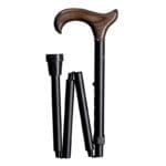 Gastrock foldable walking stick derby askträ with L-DERBY-grepp in flammbehandlat askträ