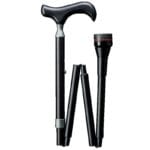 Gastrock Folding Walking Cane PHYSIO — Premium folding aluminium walking cane with wooden derby grip and 360° rotating PHYSIO tip