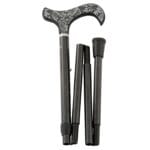Gastrock Folding Carbon Fibre Walking Cane Snakeskin — Folding carbon fibre walking cane with derby soft grip and snakeskin pattern