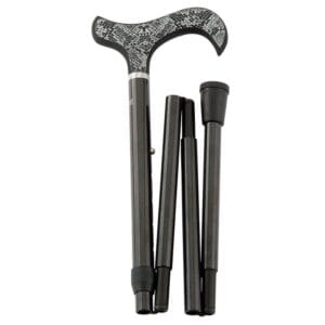 Gastrock Folding Carbon Fibre Walking Cane Snakeskin — Folding carbon fibre walking cane with derby soft grip and snakeskin pattern