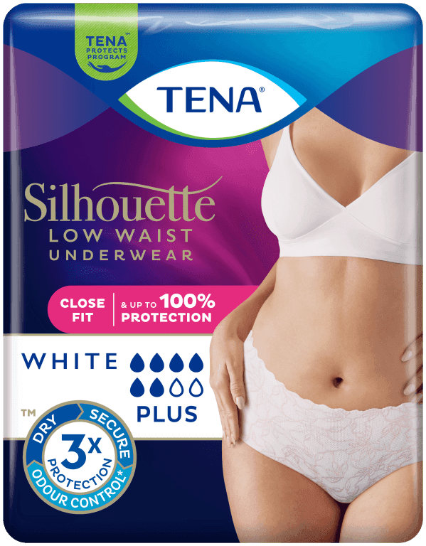 TENA Silhouette Plus White TENA Silhouette Plus white Large — discreet pull-on underwear