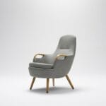 Trust Care Lets Sit Up - grey chair, angled view Trust Care Lets Sit Up sit-to-stand chair in grey, angled view