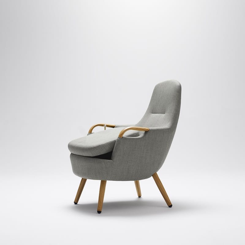 Trust Care Lets Sit Up sit-to-stand chair in grey, with the seat tilted up