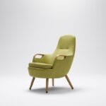 Trust Care Lets Sit Up - green chair, angled view Trust Care Lets Sit Up sit-to-stand chair in green, angled view