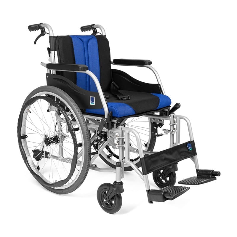 Timago Premium Tim Wheelchair - Blue Timago Premium Tim Wheelchair in blue — full view