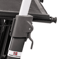 Close-up of a Topro Troja frame where the handle height is set with a lever clamp