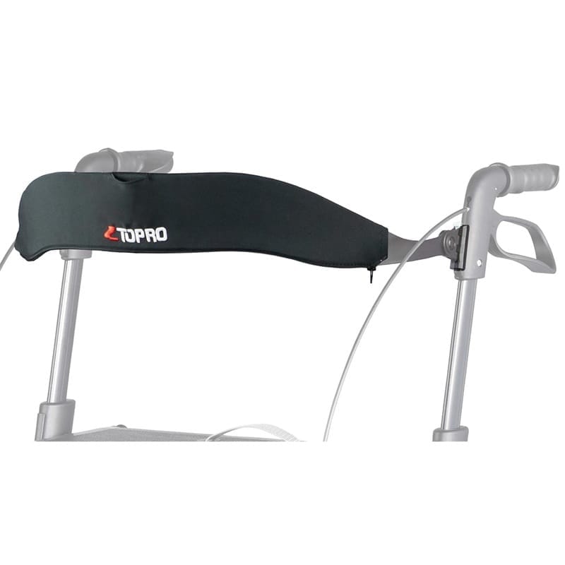 Topro back support for Troja Original Topro Troja Original back support – padded black strap mounted between the rollator handles