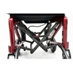 Frame from below Carbon fibre frame with folding cross-brace seen from below