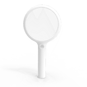 RBP round LED magnifying glass – white handheld magnifier with a large reading lens and built-in rechargeable battery