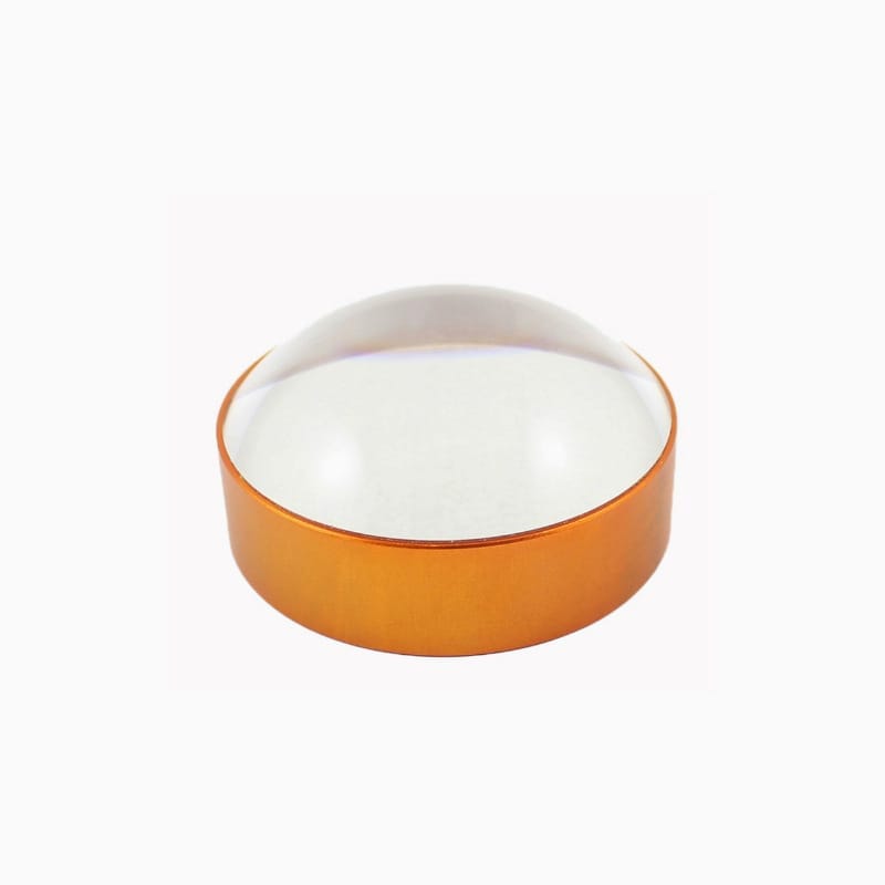 RBP Hybrid Stone magnifier – dome in clear acrylic in an orange metal ring that you place directly on the text