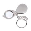 RBP pocket magnifier with keyring – lens in optical glass swung out of a zinc alloy housing