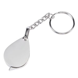 The magnifier folded with chain and key ring