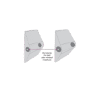 Diagram with two side views of the cushion and an arrow pointing to the valve for the air pressure