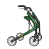 Lets Be Free carbon fibre rollator in green seen from the side, a folding rollator with seat
