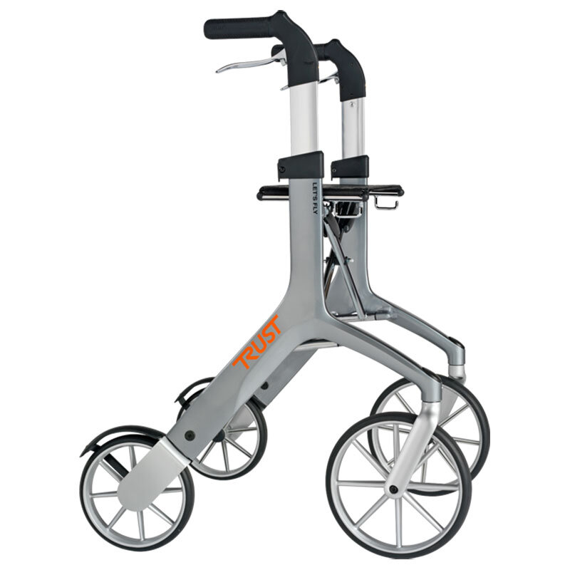 Stable outdoor rollator with comfortable seat - perfect for walks