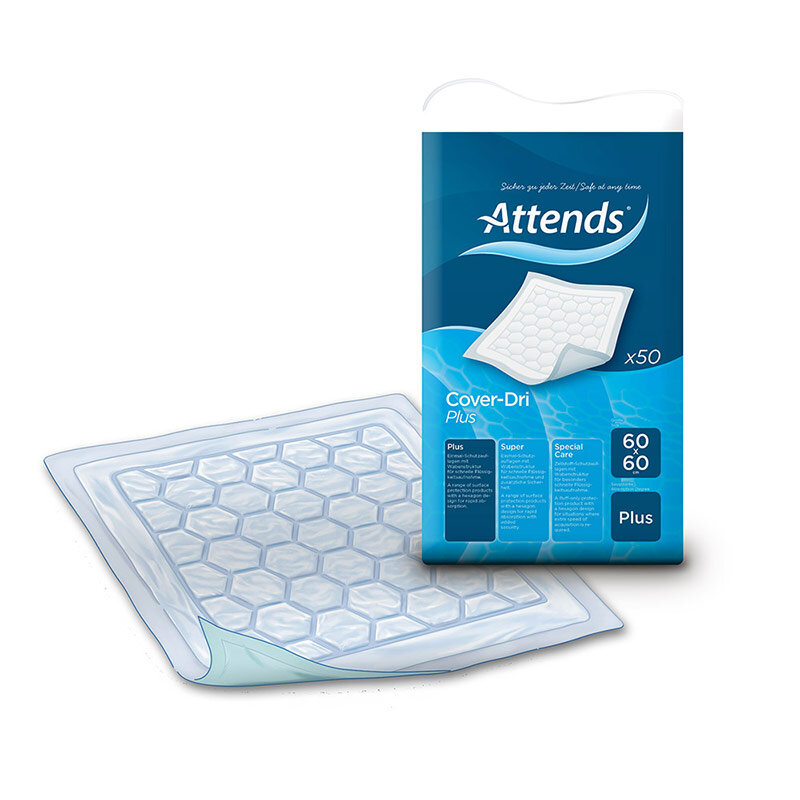 Attends Cover-Dri absorbent underpad 60x60 cm for protection of bed and furniture