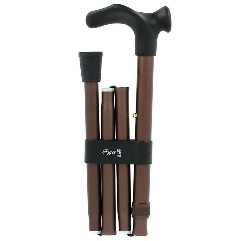 Foldable cane with anatomical handle in aluminum