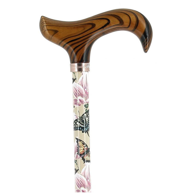 Fixed cane in aluminum with decorative pattern for stylish design