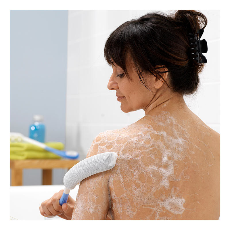 Practical body washer with long handle for easy body care