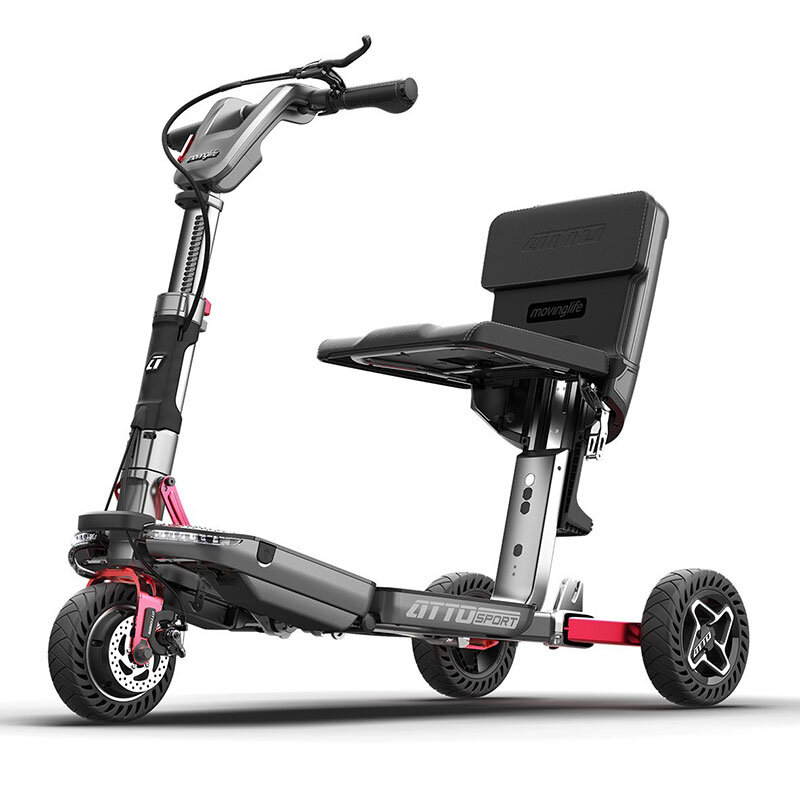3-wheel electric scooter with centered front wheel for maximum leg room